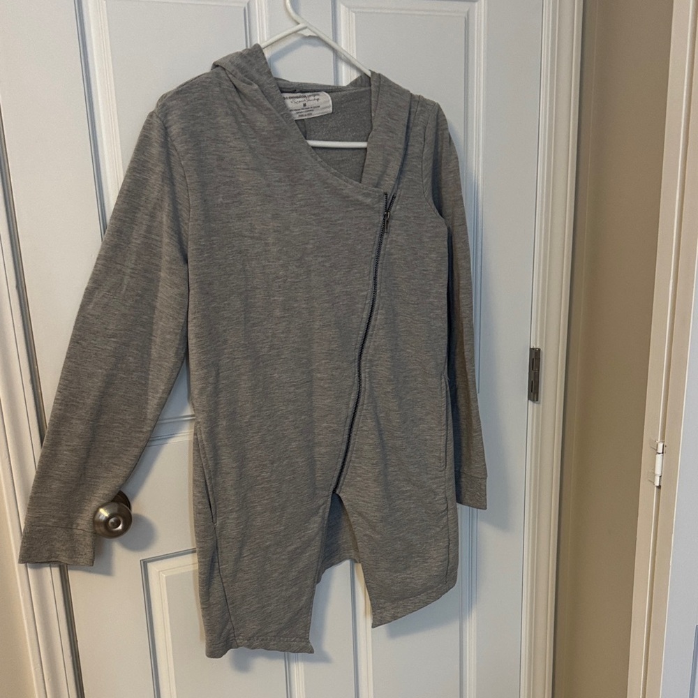 The Sweatshirt Project Long Gray Zipper Sweatshirt